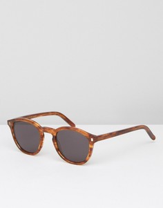 Солнцезащитные очки в круглой оправе янтарного цвета Monokel-Коричневый