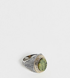Серебристое кольцо-печатка с камнем Reclaimed Vintage inspired эксклюзивно для ASOS-Серебряный