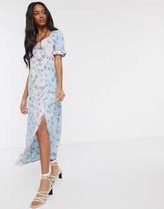 Чайное платье макси с цветочным принтом Vero Moda-Мульти