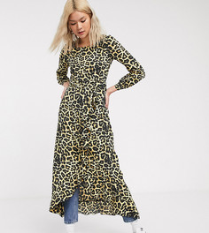 Платье макси с леопардовым принтом о оборками Verona-Многоцветный