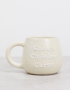 Кружка с надписями "caffeine" и "carbs" Typo-Мульти
