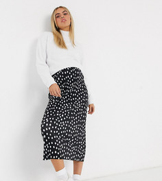 Монохромная плиссированная юбка миди в горошек ASOS DESIGN Maternity-Мульти