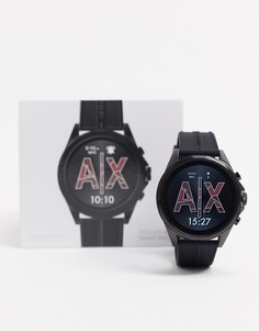 Черные смарт-часы с силиконовым ремешком Armani Exchange Drexler AXT2007-Черный
