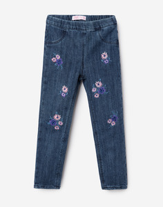 Джеггинсы с вышитыми цветами Gloria Jeans