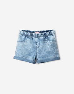 Джинсовые шорты со стразами для девочки Gloria Jeans
