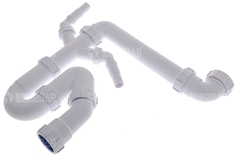 Сифон P/S-образный 1.1/2&quot;х40мм без выпуска, с2-мя адаптерами MRSK7-5571 Mc Alpine