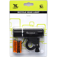 Фонарь велосипедный NO-NAME передний XC-774.1 сверхмощный диод (1вт), 3 режима, алюм.корпус, бат.ААА в компл.черный