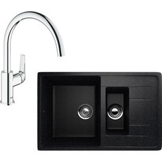 Кухонная мойка и смеситель EcoStone ES-022 Grohe BauFlow черная (ES-22-308, 31230000)