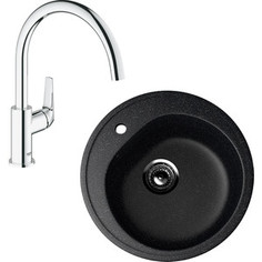 Кухонная мойка и смеситель EcoStone ES-011 Grohe BauFlow черная (ES-11-308, 31230000)