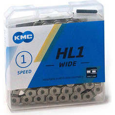Цепь для велосипеда KMC HL1-W 1/2x1/8x112L FOR 1-SPD, Half Link, односкоростная, бмх, фристайл, на блистере