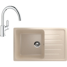 Кухонная мойка и смеситель EcoStone ES-019 Grohe BauEdge бежевая (ES-19-328, 31367000)