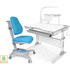 Комплект (стол+полка+кресло+чехол+лампа Mealux Evo-30 G (Evo-30 G + Y-115 KBL) белая столешница дерево/серый
