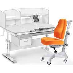 Комплект мебели (стол+полка+кресло+чехол) Mealux Evo-50 G (Evo-50 G + Y-528 KY) белая столешница/серый
