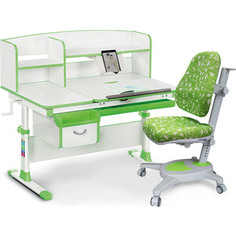 Комплект (стол+полка+кресло+чехол) Mealux Evo-50 Z (Evo-50 Z + Y-110 AZK) белая столешница/зеленый