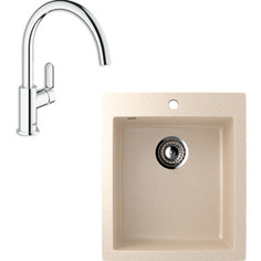 Кухонная мойка и смеситель EcoStone ES-014 Grohe BauEdge бежевая (ES-14-328, 31367000)