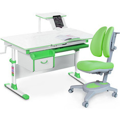 Комплект Mealux Evo-kids Evo-40 Z (арт. Evo-40 Z + Y-115 KZ) / (стол+полка+кресло+лампа) / белая столешница, пластик зеленый