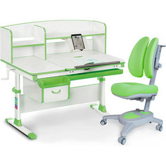 Комплект Mealux Evo-kids Evo-50 Z (арт. Evo-50 Z + Y-115 KZ) / (стол+полка+кресло+лампа) / белая столешница, пластик зеленый