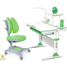 Комплект Mealux Evo-kids Evo-30 Z (арт. Evo-30 Z + Y-115 KZ) / (стол+полка+кресло+лампа) / белая столешница (дерево), пластик зеленый