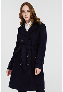 Двубортное пальто с поясом La Reine Blanche