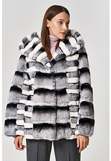 Шуба из меха кролика с капюшоном Virtuale Fur Collection