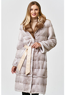 Норковая шуба с отделкой мехом куницы Empire of Fur