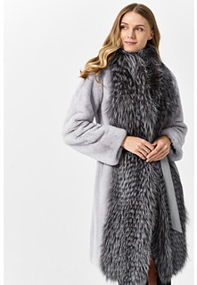Шуба из аукционного меха норки KOPENHAGEN FUR и лисы Emfasi Pelle