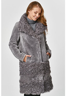 Комбинированная шуба из овчины Virtuale Fur Collection