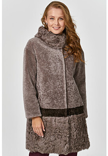 Комбинированная шуба из овчины Virtuale Fur Collection