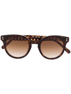 Stella McCartney Eyewear солнцезащитные очки в круглой оправе с цепочкой