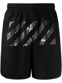 Off-White шорты Caravaggio с диагональными полосками