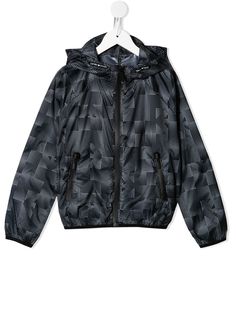 Emporio Armani Kids куртка с графичным принтом и капюшоном