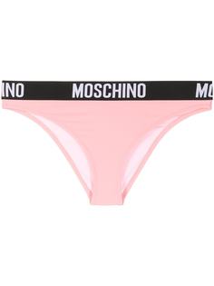 Moschino плавки бикини с логотипом на поясе