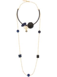 Marni двухъярусное колье с подвесками геометрической формы