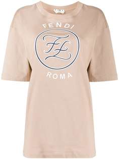 Fendi футболка оверсайз с логотипом