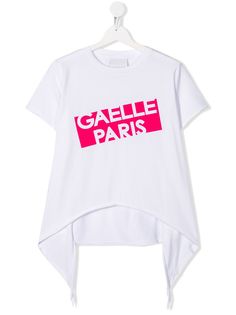 Gaelle Paris Kids футболка с логотипом и завязками спереди