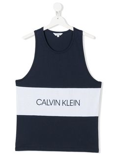 Calvin Klein Kids топ в стиле колор-блок с логотипом