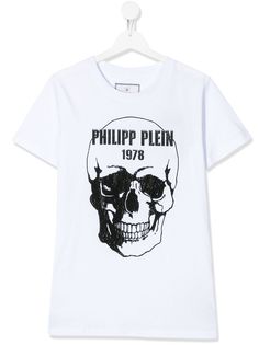Philipp Plein Junior топ с круглым вырезом и кристаллами