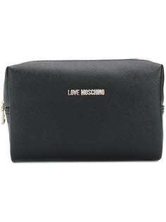 Love Moschino косметичка из кожи Saffiano