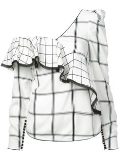 Self-Portrait асимметричный топ в клетку