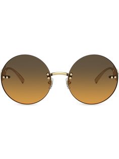 Versace Eyewear солнцезащитные очки в круглой оправе