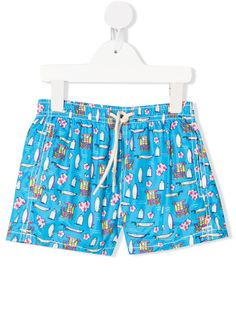 Mc2 Saint Barth Kids шорты с принтом