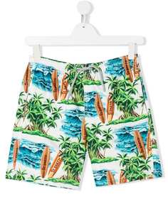 Mc2 Saint Barth Kids плавки-шорты Jean Hawaiian Dream