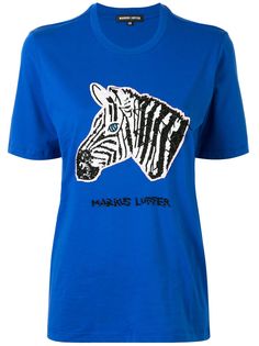 Markus Lupfer футболка с зебровым узором и пайетками