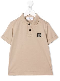 Stone Island Junior рубашка-поло с нашивкой-логотипом