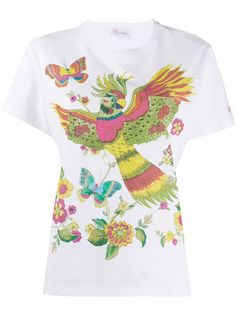 RED Valentino платье с принтом Bird of Paradise