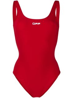 Off-White купальник с глубоким вырезом