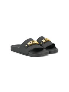 Moschino Kids шлепанцы с логотипом