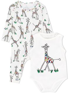 Stella McCartney Kids комплект из боди и ромпера с принтом