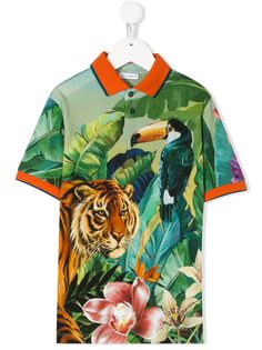Dolce & Gabbana Kids рубашка-поло с принтом Sicilian Jungle