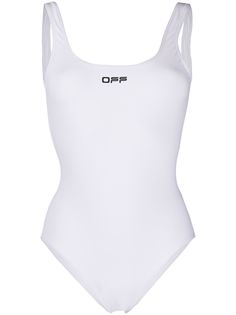 Off-White купальник с глубоким вырезом